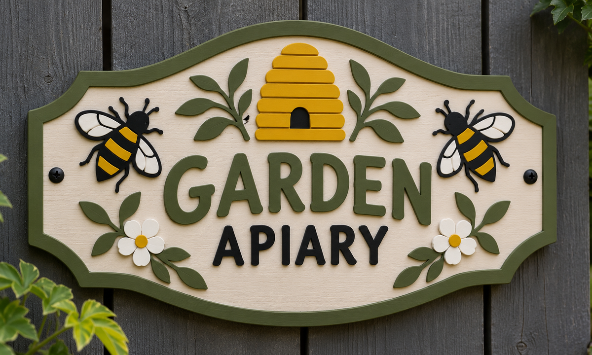 Personalised Beehive & Apiary Sign – Custom Outdoor Beekeeping Gift